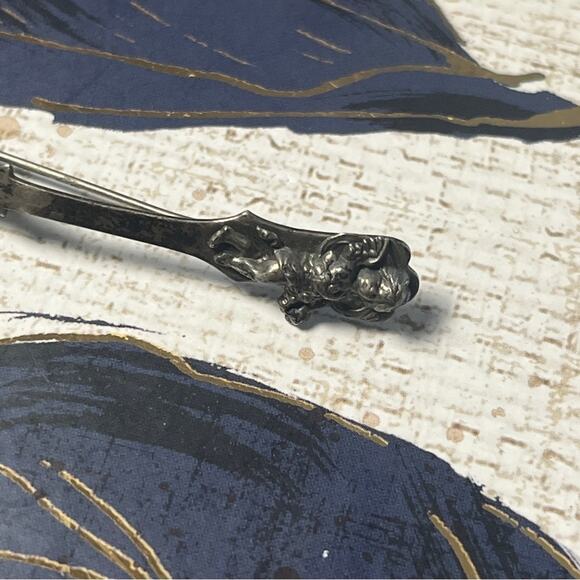 Vintage Sterling Silver Salt Spoon with Cherub Design Brooch Pin D2 - Picture 4 of 10